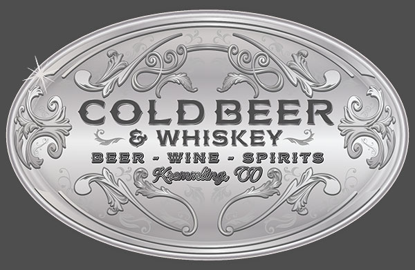 cold beer and whiskey home page buckle logo